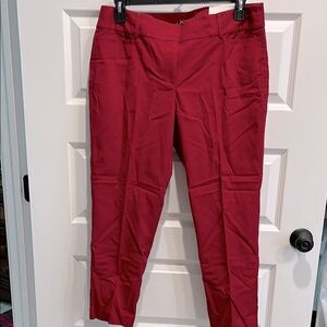 LOFT Red Ankle Cropped Pants